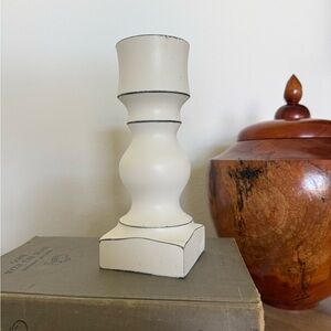 7” Harp Design Co Wooden Candlestick-Signed by Clint Harp